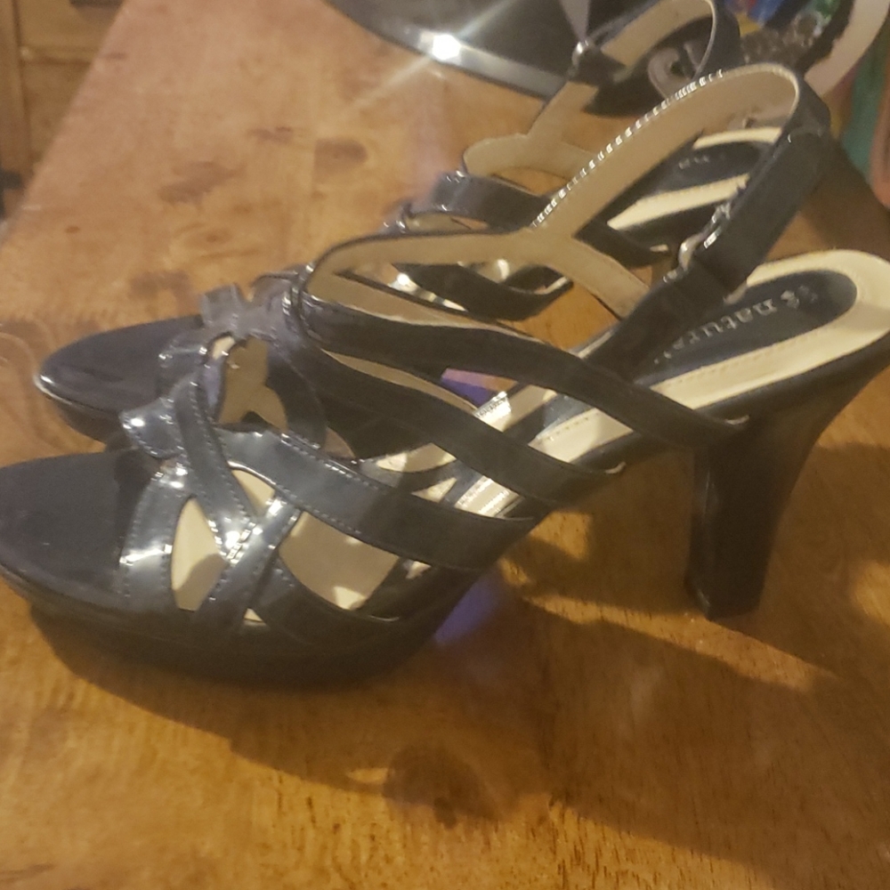 Naturalizer navy patent strappy pumps